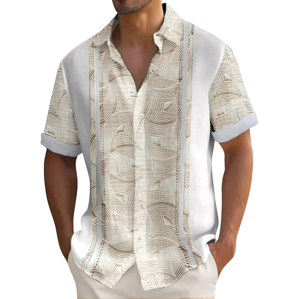 Tropical Escape Striped Hawaiian Shirt – Relaxed Fit Summer Vibes